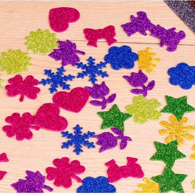 Поролоновая клеевая блестящая цветная бумага из пены, DIY