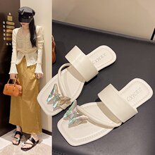 2024年春夏季新款夹趾蝴蝶节舒式款拖鞋
