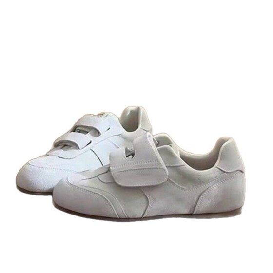 Soft Leather Version ~ Retro German Training Shoes Women's New Single Shoes Round Toe Flat Shoes with Velcro Casual sneaker for Children