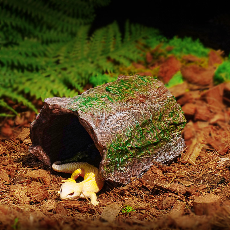 Caja de cría para reptiles transfronteriza, paisajismo, araña rosa de fuego, escorpión de la selva tropical, gecko, lagarto, agujero de árbol, casa de escondite, cueva