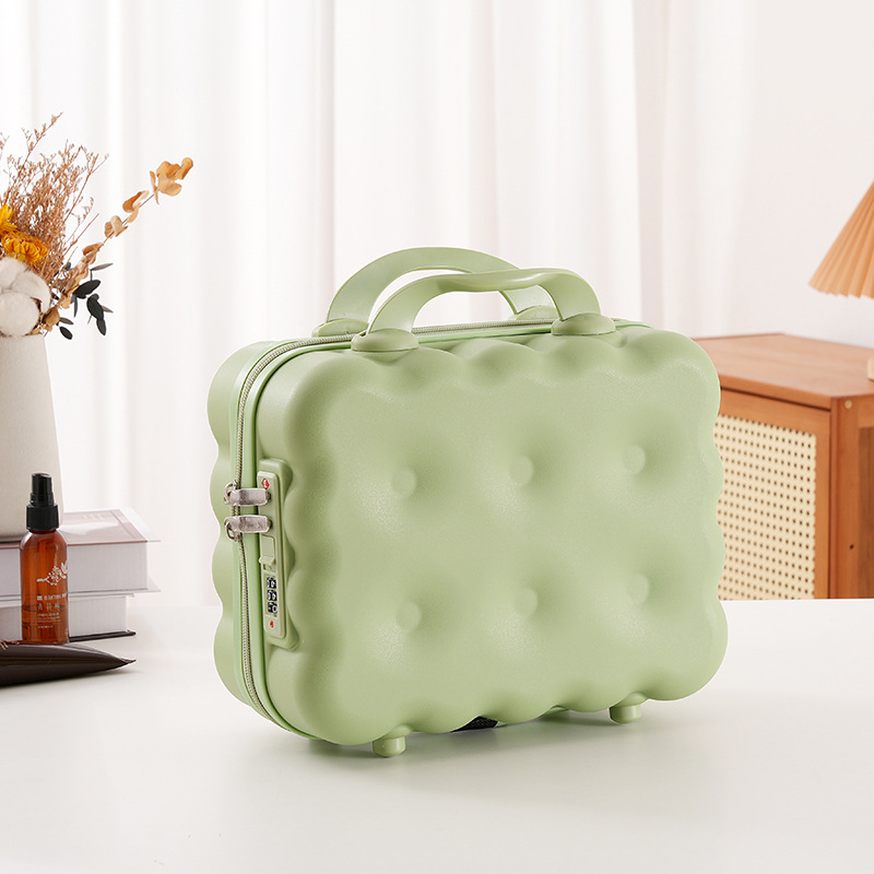 Caja de 14 pulgadas, caja de manicuras, caja de dibujos animados, maleta de almacenamiento, caja de tracción, macarón de gran capacidad, portátil