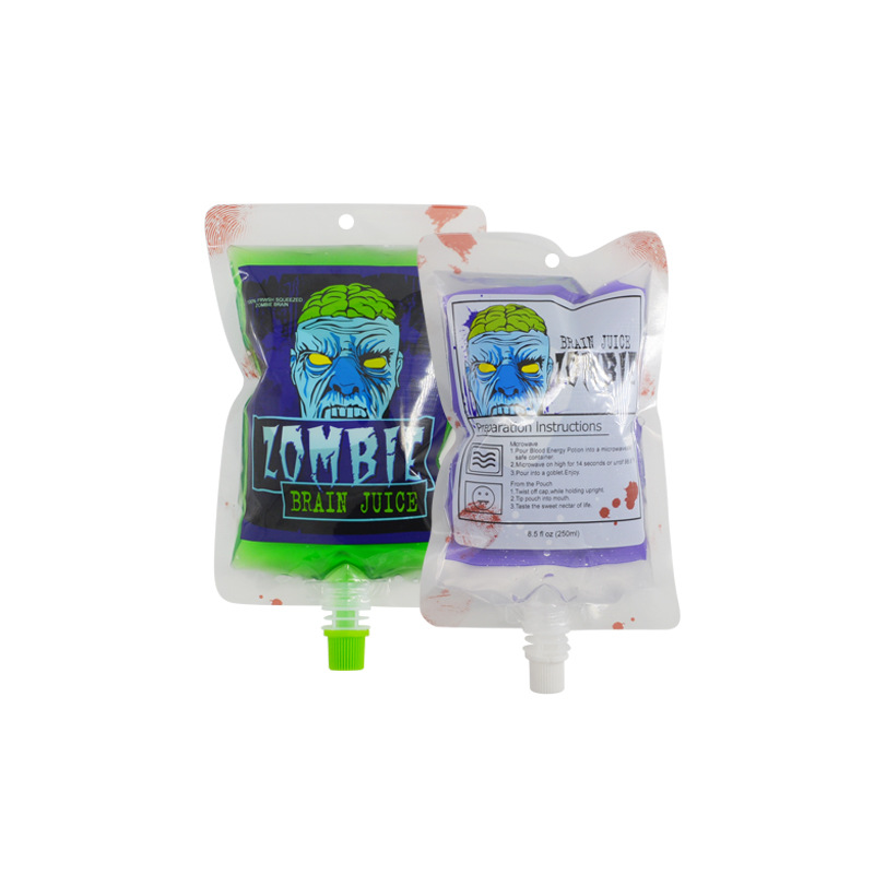 En stock 20 unids 250ml Halloween vampiro sangre boquilla bolsa plasma bebida bolsa de jugo