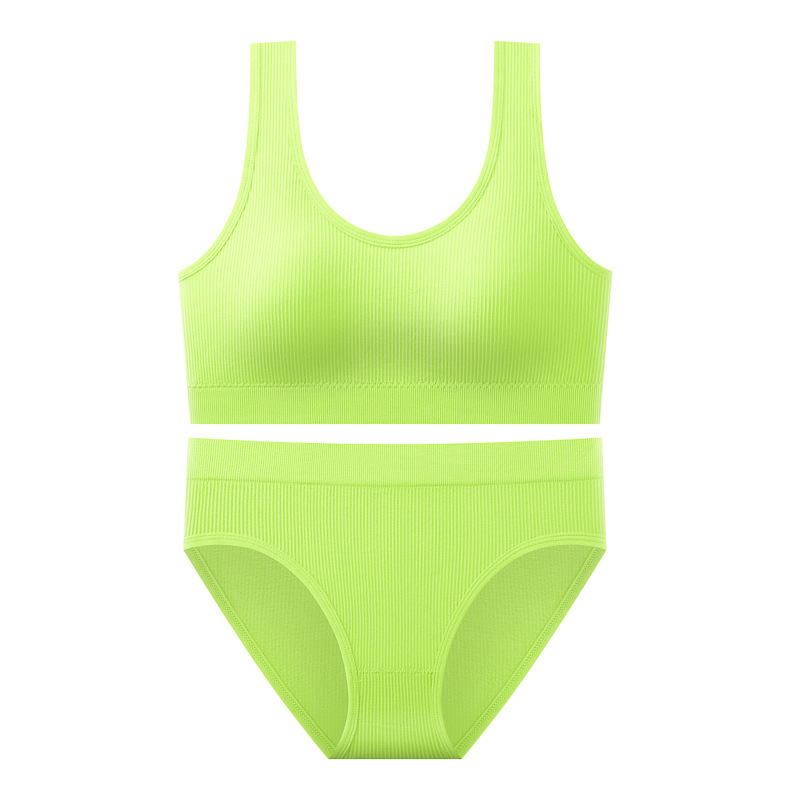 Traje trasero deportivo sin costuras, sujetador fruncido con almohadilla para el pecho para mujer, chaleco a prueba de golpes para correr yoga, ropa interior a juego