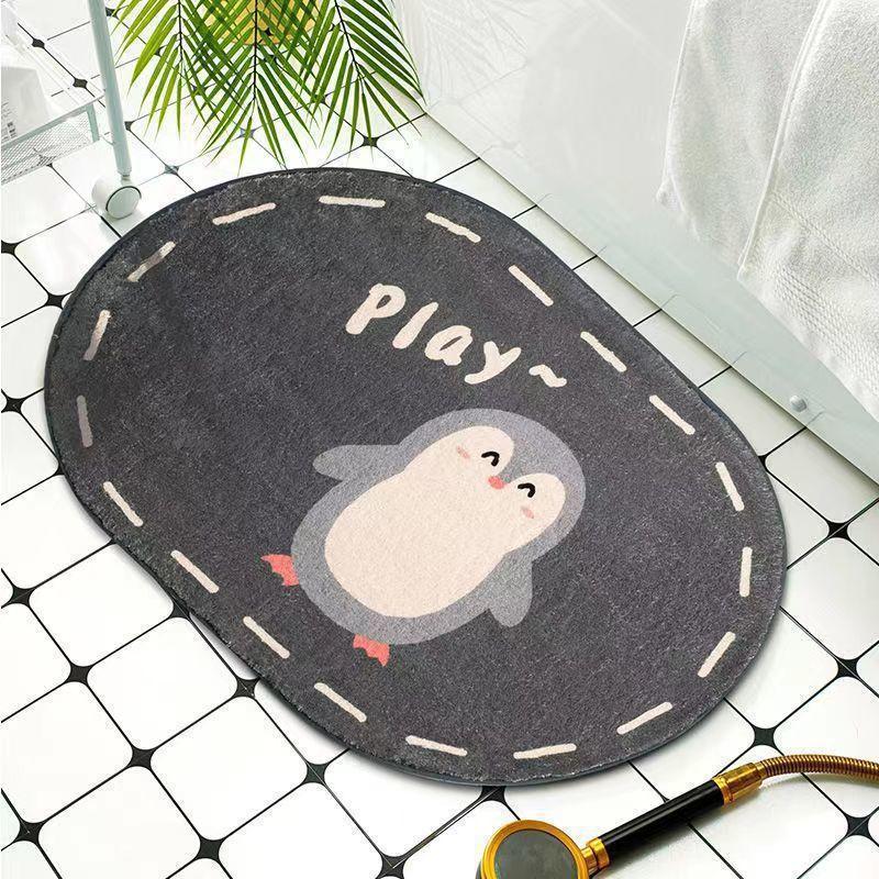 Cartoon imita alfombra de cachemira inodoro absorción de agua alfombra antideslizante en el hogar fábrica de alfombra de absorción de agua al por mayor