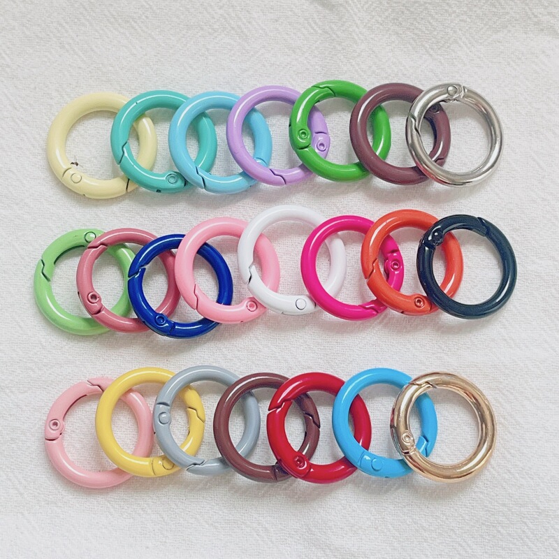 Factory direct zinc alloy spring ring handbag bag clothing ring hanging buckle small jewelry round hanging ring