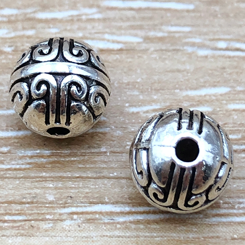 16464-古银圆形间隔珠7.5x8-孔1.7-1.5g华亿