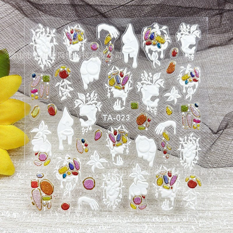 5D Three-Dimensional Relief Art Statue Thinker Nail Stickers with a High-End Feel, Adhesive-Backed Nail Stickers, Popular on Instagram 5D Three-Dimensional Relief Art Statue Thinker Nail Stickers with a High-End Feel, Adhesive-Backed Nail Stickers, Popular on Instagram