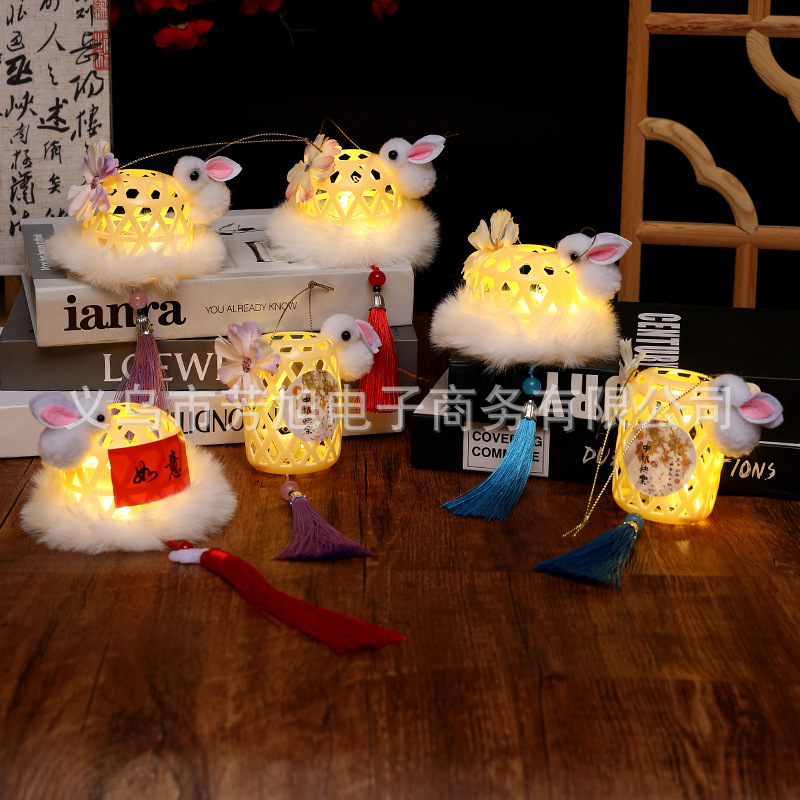 新款中秋灯笼儿童手提熊猫灯笼挂饰新年装饰花灯夜市摆摊工厂批发|undefined