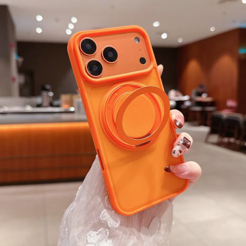 17 caso de teléfono móvil soporte giratorio 360 sensación de piel esmerilada para iPhone16 pivote de sensación avanzada 11 Apple 15pro