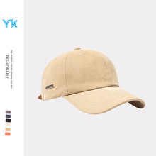 铁标光身棒球帽女街头户外直播纯色鸭舌帽易搭配帽子潮男防晒潮帽