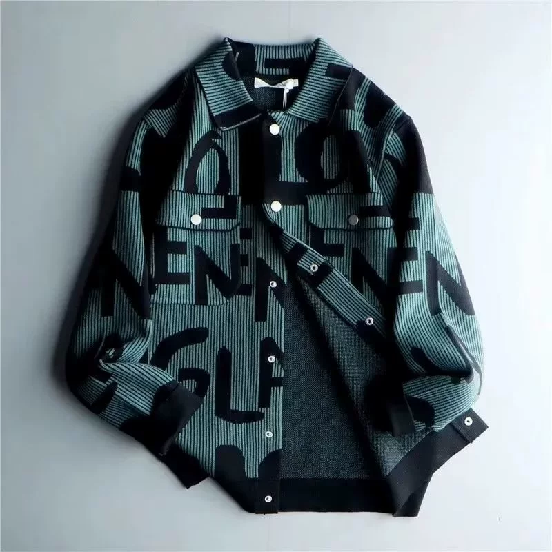 Demi-season retro cardigan, jacket for leisure, Korean style, loose fit
