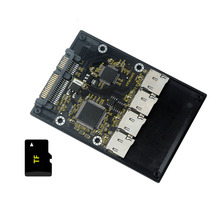 四路(micro-SD)4个TF卡转SATA转接卡SSD工业嵌入式移动存储扩展卡