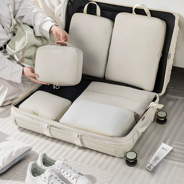 Cross-border Explosions Imitation Memory Cloth Travel Storage Bag 6-piece Set suit Sub-pack Storage Bag Clothes Luggage Travel Bag