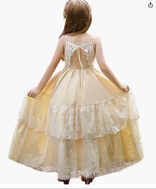 Nuevo comercio exterior transfronterizo niño lindo vestido de cuello en V sin mangas espalda de encaje espectáculo de cumpleaños flores vestido pequeño