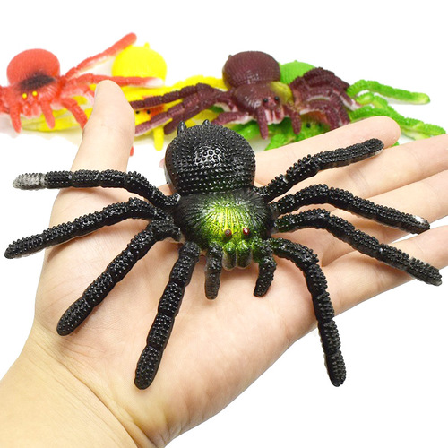 Colorful TPR big spider grasshopper toy fake lizard snake goldfish model prank trick scary toy