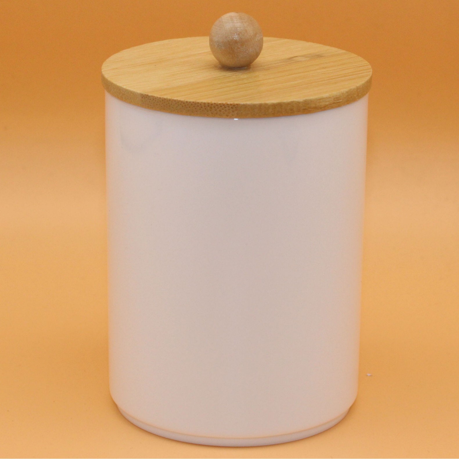 Bambú cubierta de algodón hisopo caja de almacenamiento removedor de maquillaje caja de algodón baño transparente superposición tanque de almacenamiento acrílico bola de algodón caja de polvo