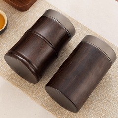黒檀実木茶葉缶密封貯蔵強化アルミ内胆物缶逸品高級茶葉携帯旅行貯蔵茶缶