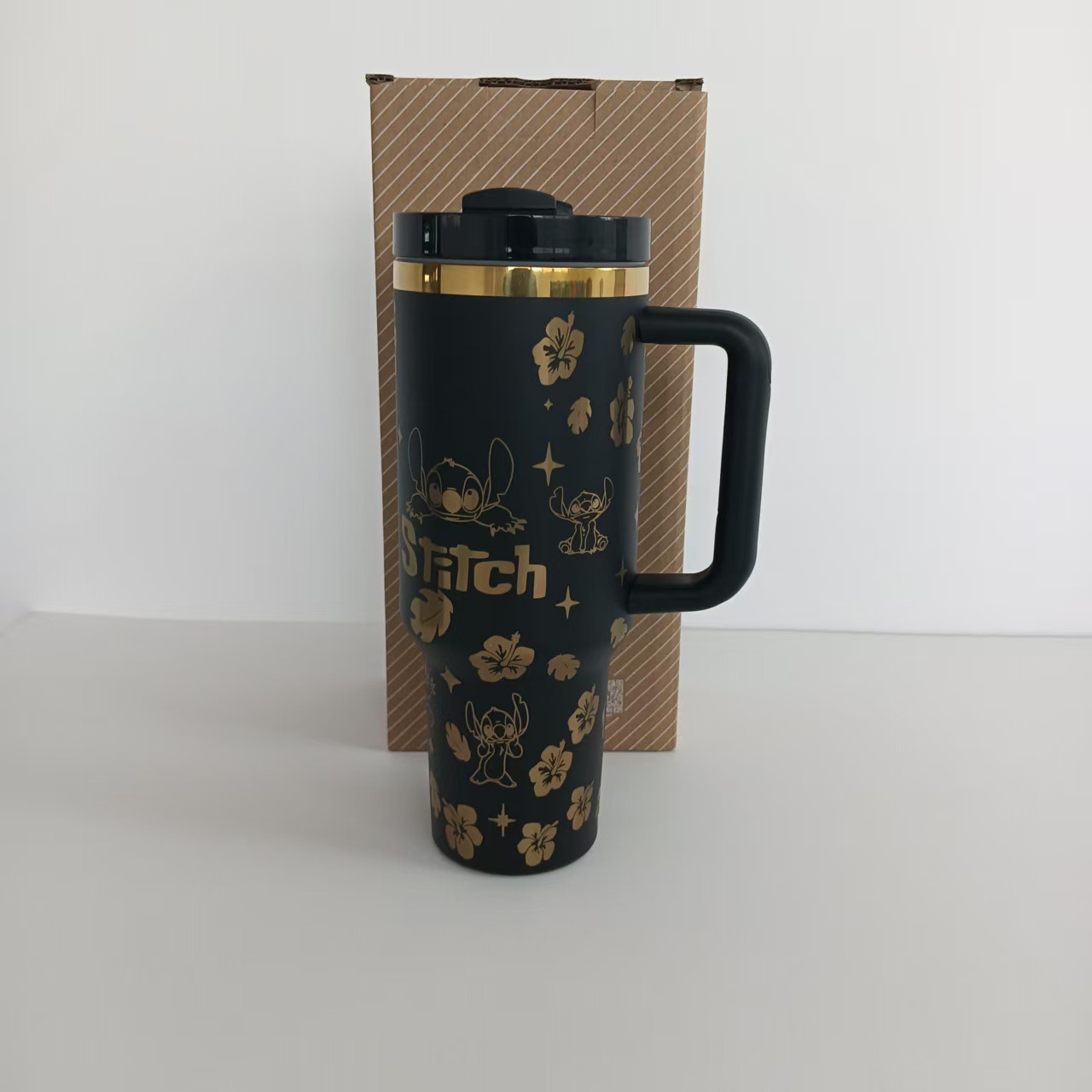Spot transfronterizo de 40oz Sty 's acero inoxidable taza de aislamiento de hielo taza de gran capacidad con mango pareja
