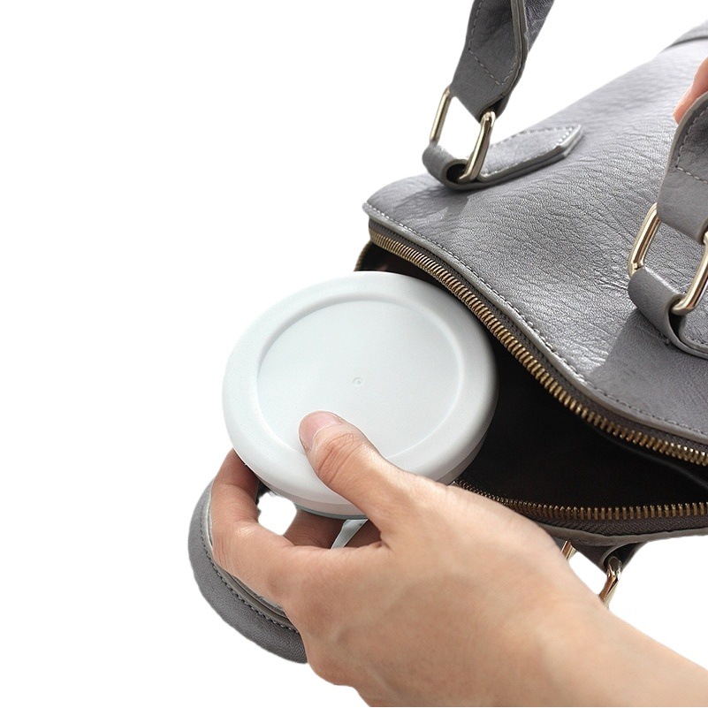 En stock nueva silicona plegable taza cubierta taza de agua al aire libre estudiante práctico taza de café taza de plástico regalo