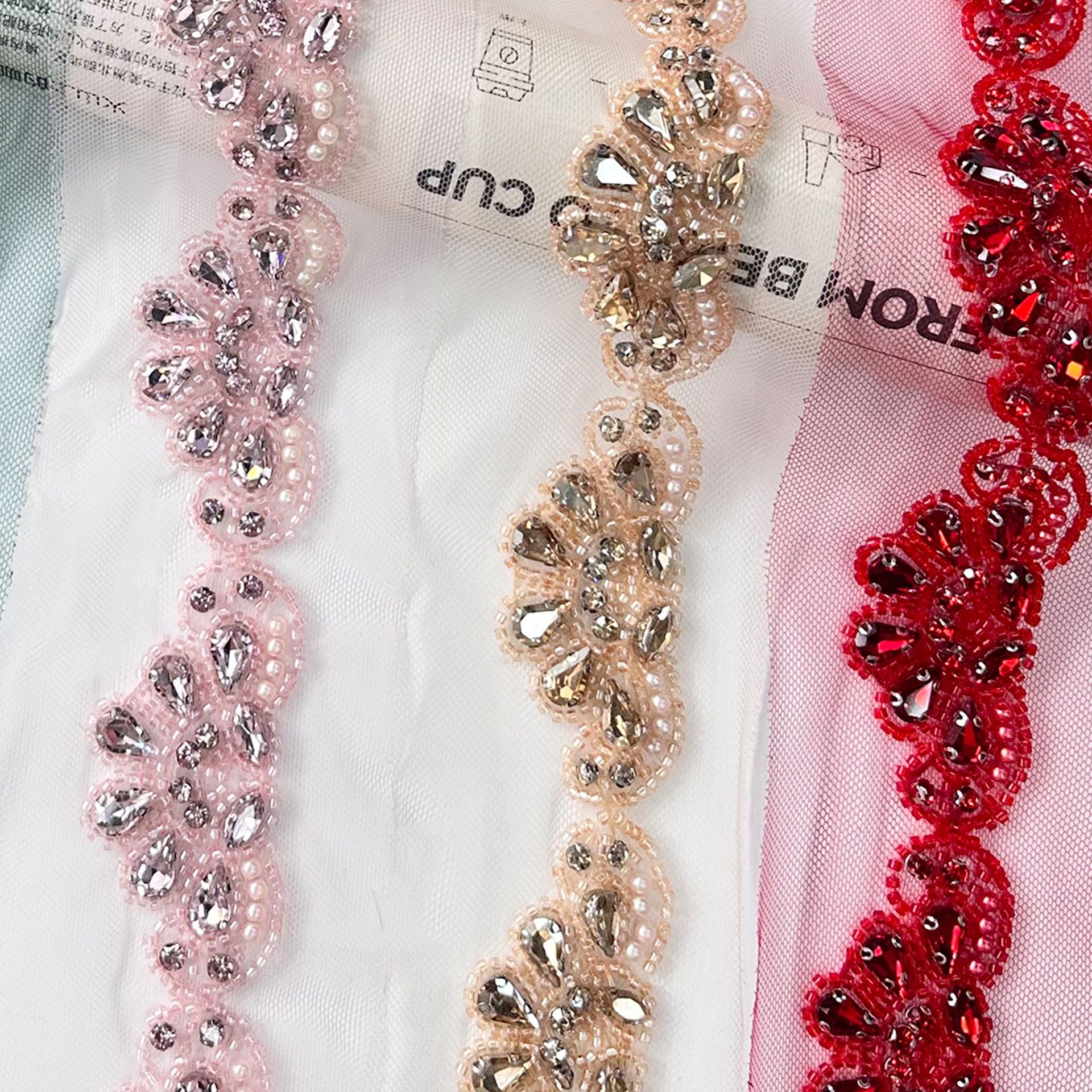 Perla pesada diamante diy mano clavado encaje cinta accesorios vestido suéter pijama decoración