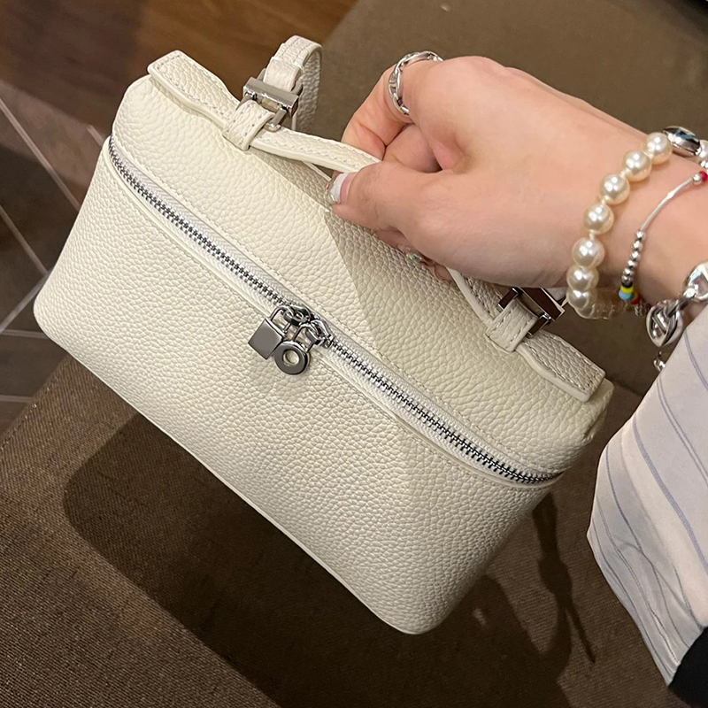 女士饭盒包gigi同迷你手提小包荔枝纹凯利包肩斜挎盒子化妆包