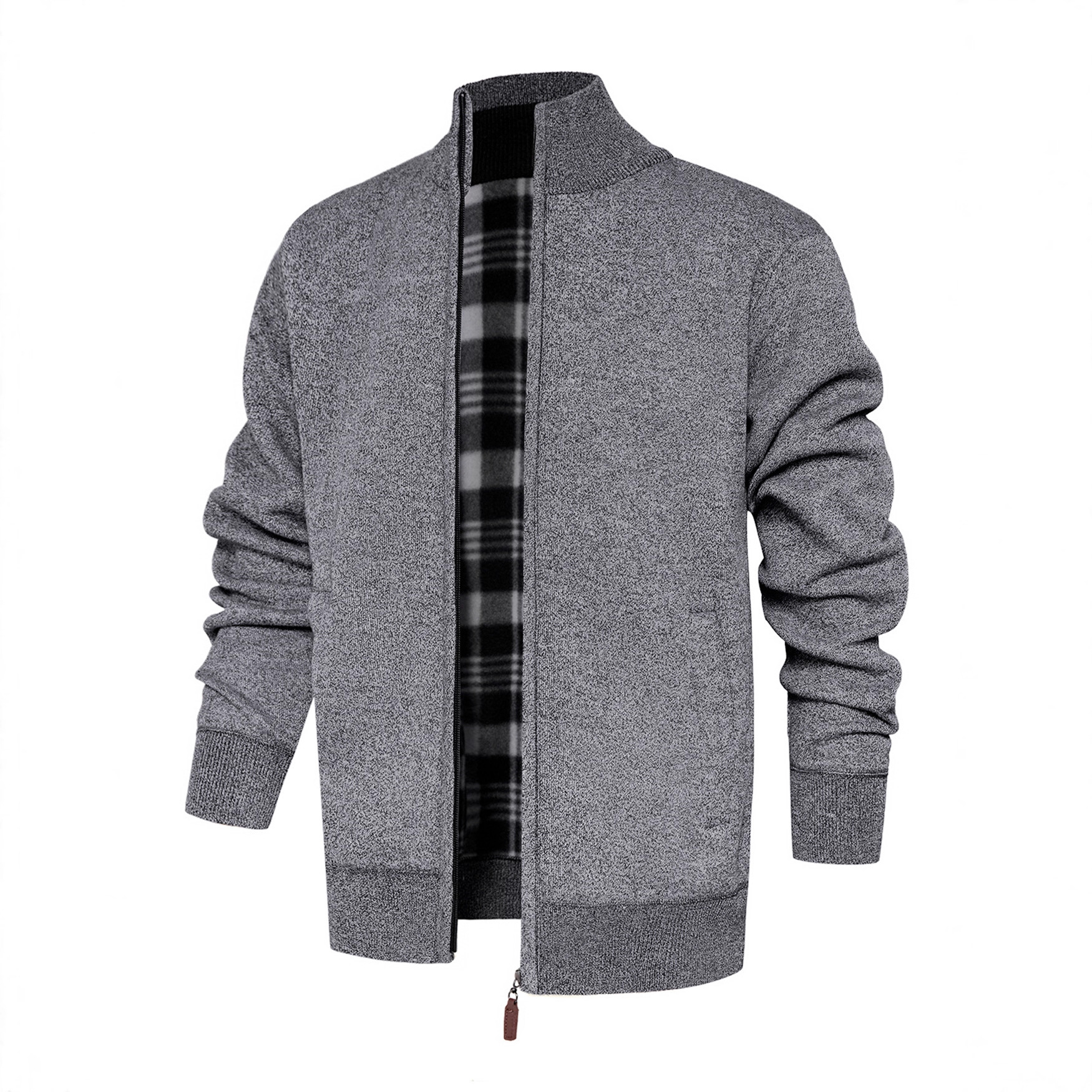 Nuevo transfronterizo de Europa y América Amazon moda de invierno con solapa Cardigan de manga larga jersey de punto engrosado suéter de hombre