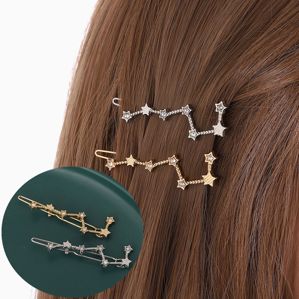 Simple Style Star Alloy Inlay Rhinestones Hair Clip display picture 1