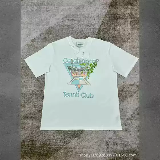 Casablanca CASABLANCA screen digital printing short sleeve T-shirt independent station cross-border e-commerce foreign trade