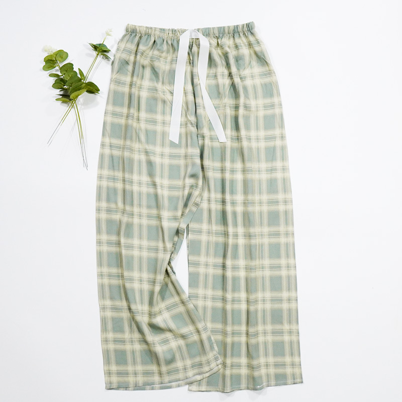 Pantalones de pijama de verano Source 45 de algodón y seda, pantalones anchos de nueve puntos para mujer, finos, talla grande, pantalones holgados para aire acondicionado, pantalones de playa