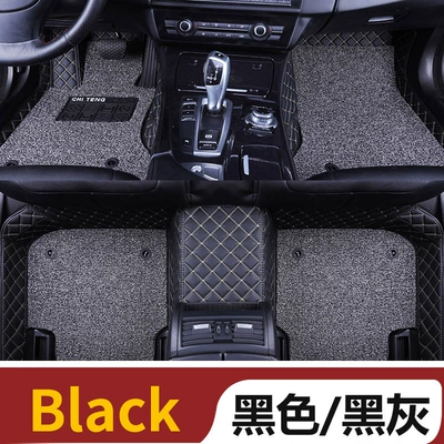 Modelə uyğun ayaqaltı of Models, Custom-Made for Five-Seater Vehicles - double-layer-model-black-black-gray-silk-circle