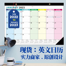 亚马逊跨境日历18个月英文日历台历简约个性桌面备忘录美国假期