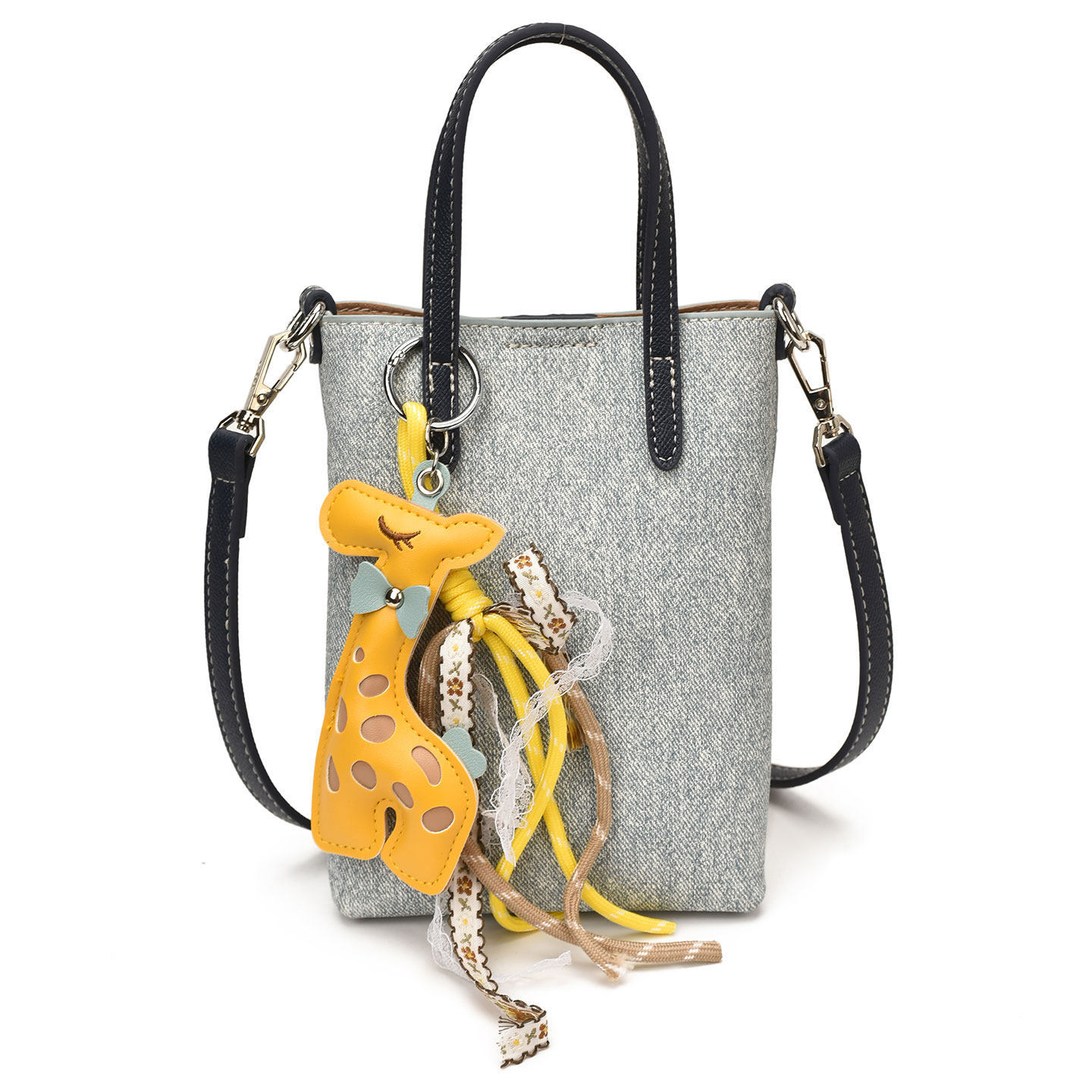 2026 bolso de cubo de empalme bolso de mujer mini hombro de hombro de viaje de hombro de nuevo jeans coreanos
