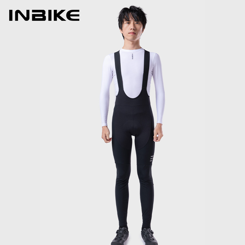 INBIKE nuevo a prueba de viento fleece ciclismo suspender pantalones hombres Otoño e Invierno bicicleta multi-Bolsillo de absorción de humedad pantalones de secado rápido