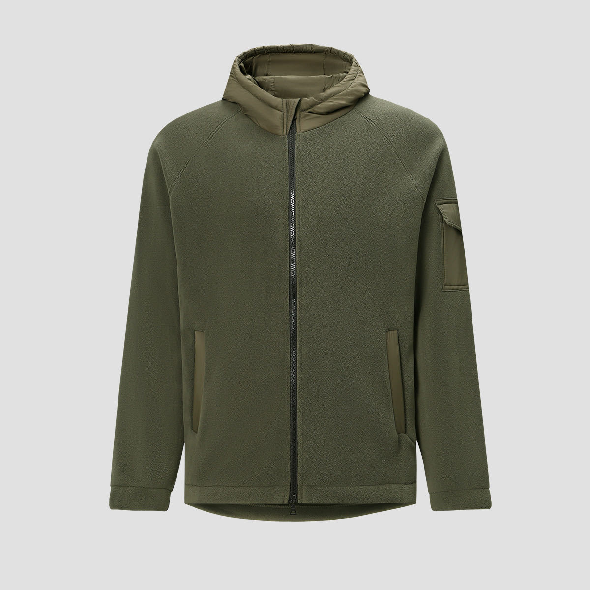 Men's Thickened Fleece Patchwork Hoodie Warm Stylish Winter Coat_voghion.com
