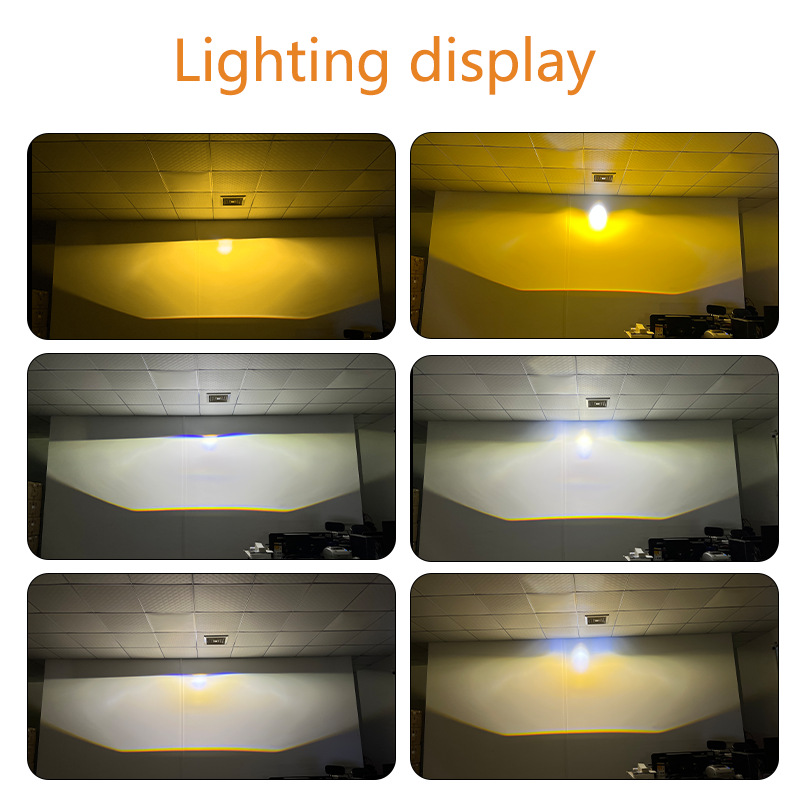 3 Inch cross-border nuevo X2 doble lámpara copa LED directo tres colores luz antiniebla lente coche de alta potencia integración lejana y cercana