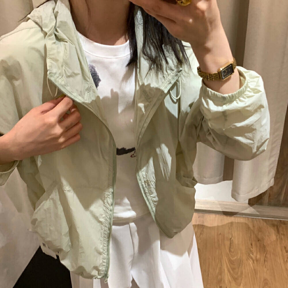 轻薄透气速干冲锋衣防晒衣夏季防晒长袖连帽纯色上衣外套防晒衫