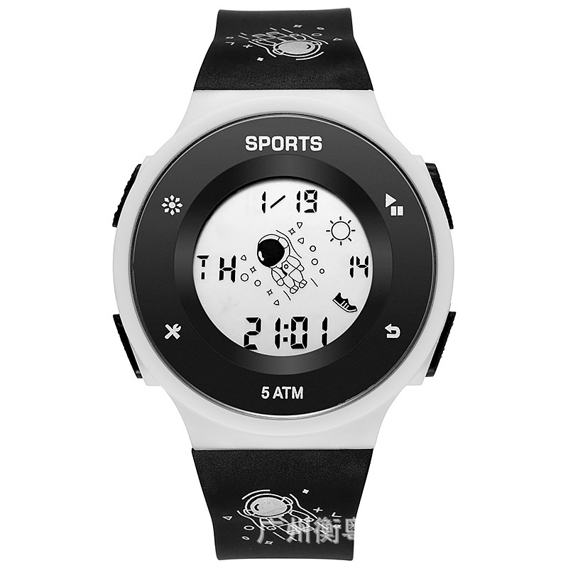 Tiktok mismo estilo astronauta reloj masculino y femenino estudiantes jóvenes natación impermeable luminoso deportivo reloj electrónico
