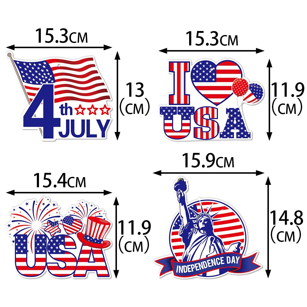 Día de la Independencia transfronterizo espiral bandera de Estados Unidos colgante espiral decoración de la atmósfera del día de la independencia