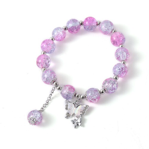 New Super Fairy Butterfly Jade Beaded Bracelet for Women—Niche Design, Instagram-Style, Mori Girl–Inspired, Sweet and Colorful Beaded Bracelet as a Gift for Your Bestie