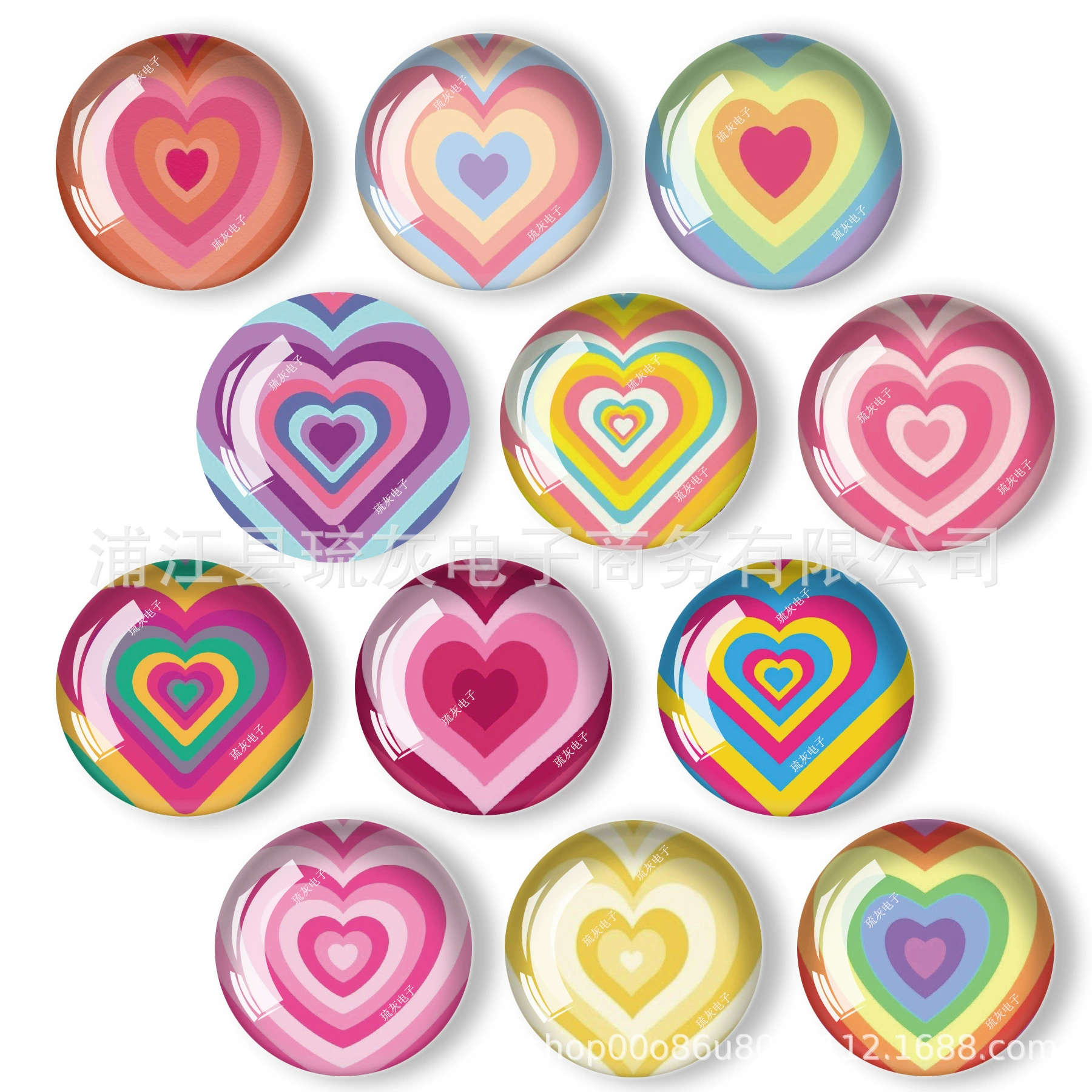 Кристаллическая стеклянная наклейка на холодильник красочная любовь серия магнитных наклеек креативная милая наклейка на доске трансграничная горячая распродажа Amazon