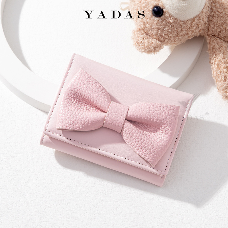[Big Bow] YADAS Xiaoxiang Lady Card Bag Fashion Love PU Leather Short Tri-fold Coin Purse wallet