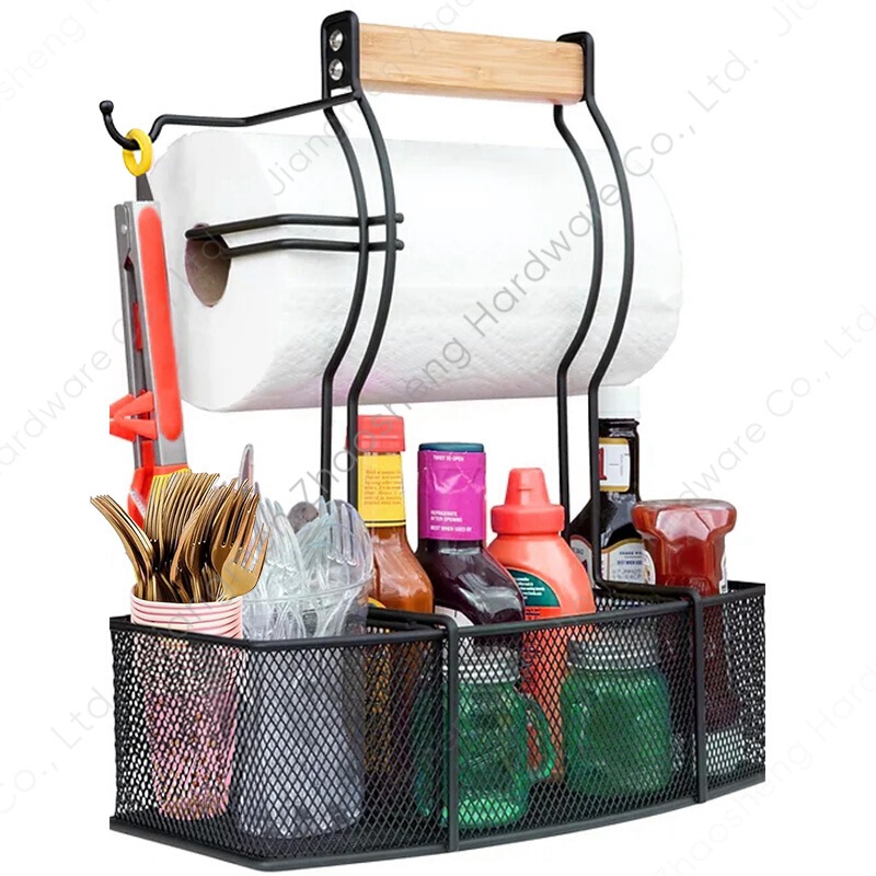 Custom Portable Barbecue Storage Tableware Storage Rack Hanger Outdoor Courtyard Condiment Dip Storage Box