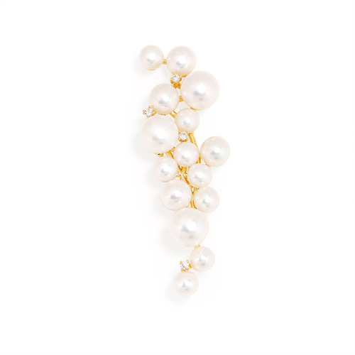 Foam freshwater pearl zircon brooch, personalized anti-exposure niche design, internet celebrity, light luxury, versatile ins trend