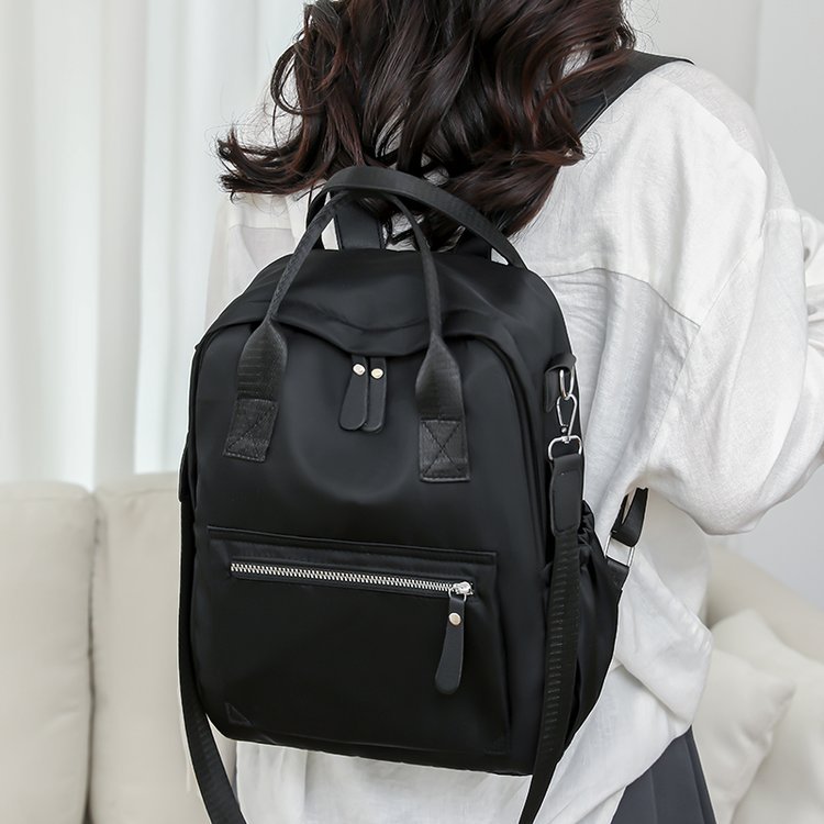 Casual simple mochila de mujer tendencia transfronteriza 2025 nuevo color sólido simple mochila de hombro simple