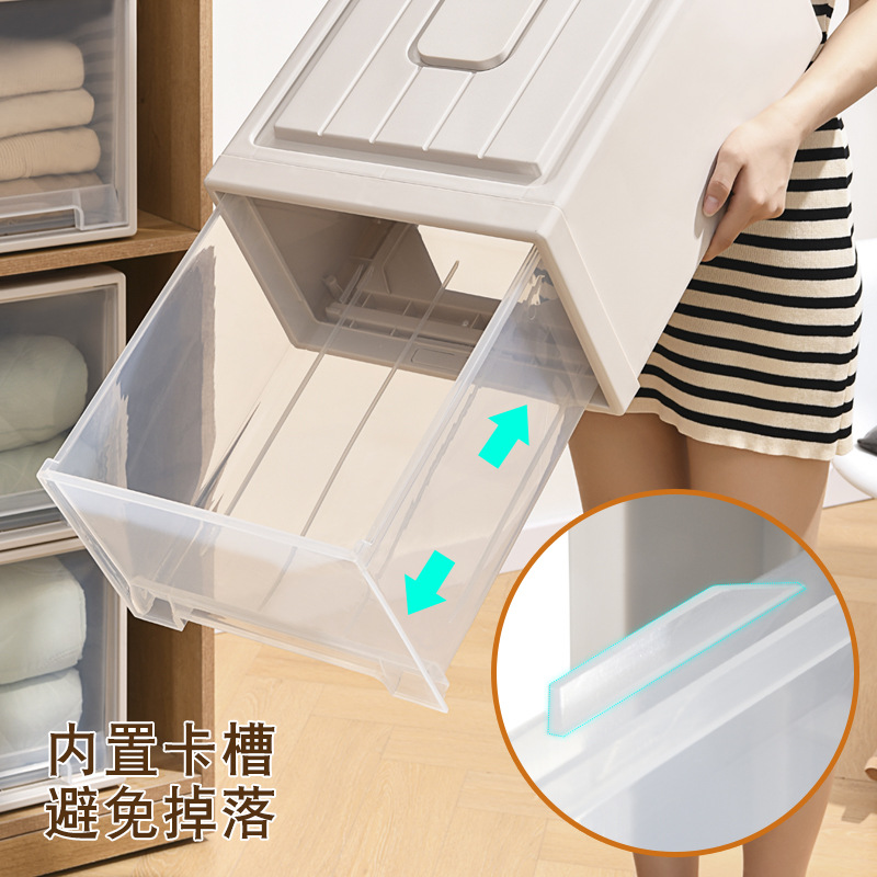 收纳箱抽屉式塑料家用衣服透明衣柜收纳盒衣物储物柜子整理箱神器
