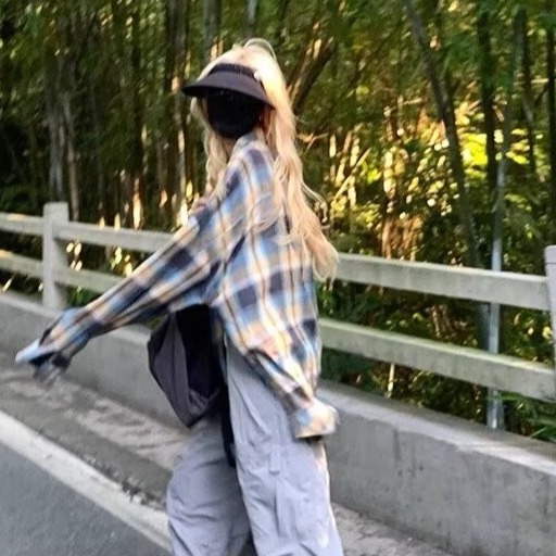 미국 복고풍 대조 격자 무늬 선스크린 셔츠 2024 봄 여름 신작 남성 및 여성 긴팔 루즈한 얇은 셔츠 재킷