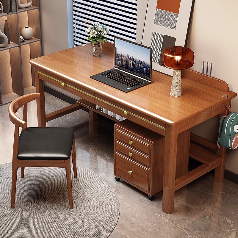 New Chinese solid wood desk modern minimalist desk and chair…