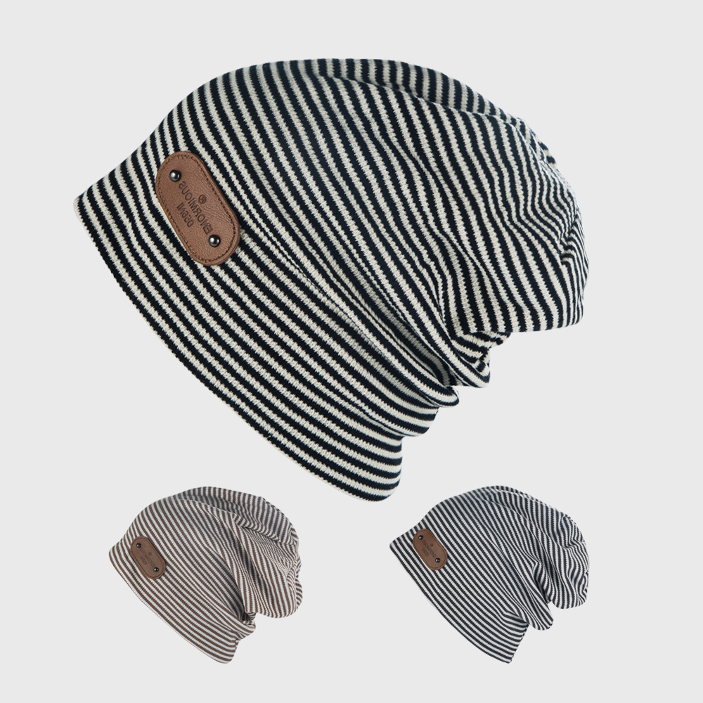 New Striped Pile Hat Spring Autumn And Winter Warm Knit Hat display picture 1