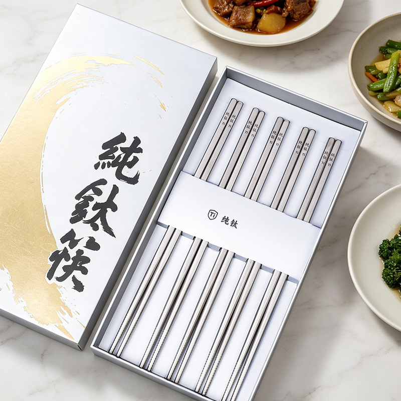 High-End Pure Titanium Chopsticks for Home Use, Non-Slip Tableware, Solid Food-Grade Titanium Chopsticks, Gift Box, Gift Set, Titanium Chopsticks Wholesale High-End Pure Titanium Chopsticks for Home Use, Non-Slip Tableware, Solid Food-Grade Titanium Chopsticks, Gift Box, Gift Set, Titanium Chopsticks Wholesale