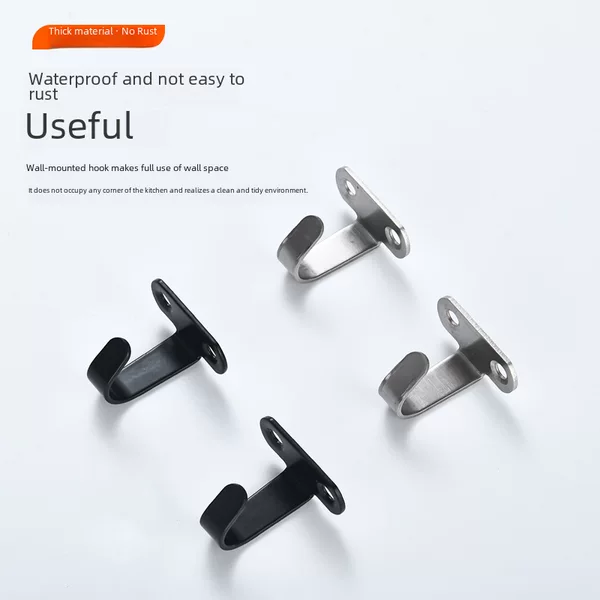 Wholesale stainless steel clothes hook top mounted hook solid hook family hotel kitchen bathroom single hook pendant